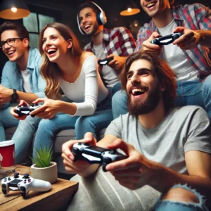 Multiplayer games help release stress: Players enjoying a stress-free, relaxing gaming experience