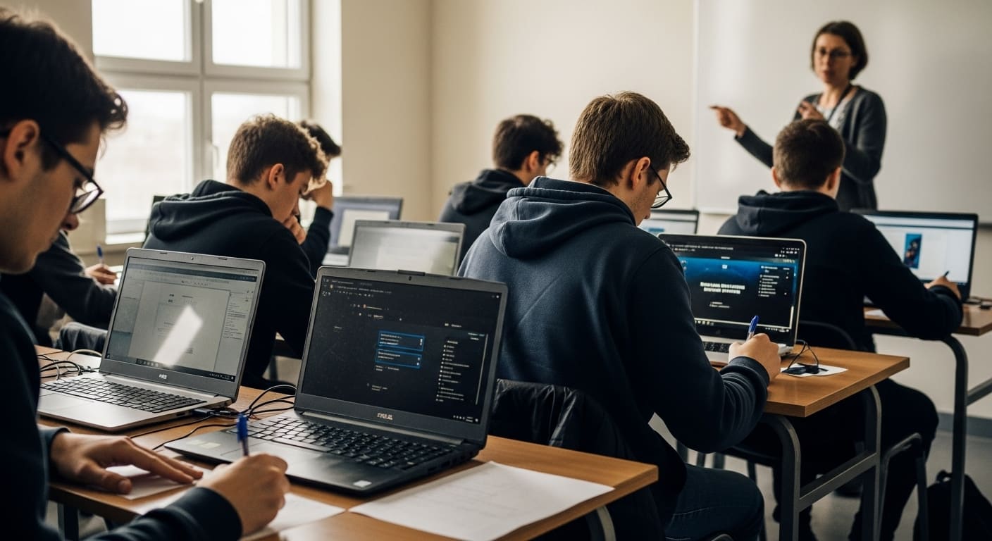 Students writing down strategies before starting a Gimkit game to improve performance.