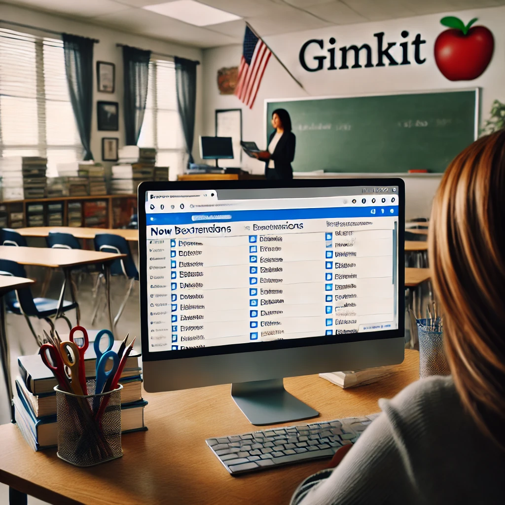 A teacher testing new browser extensions in a controlled environment before classroom adoption, ensuring compatibility with Gimkit for a smooth learning experience