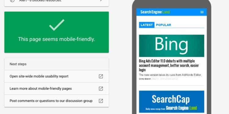 mobile friendly test