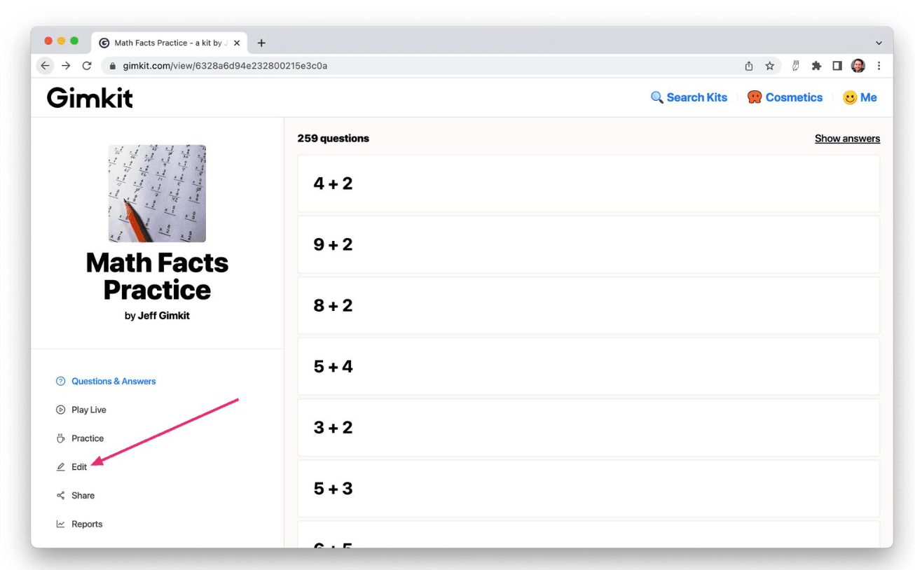 A gamified question in Gimkit that uses visual data (a color change indicating a reaction endpoint) to test student observation and interpretation skills, a key component of effective virtual chemistry experiments.