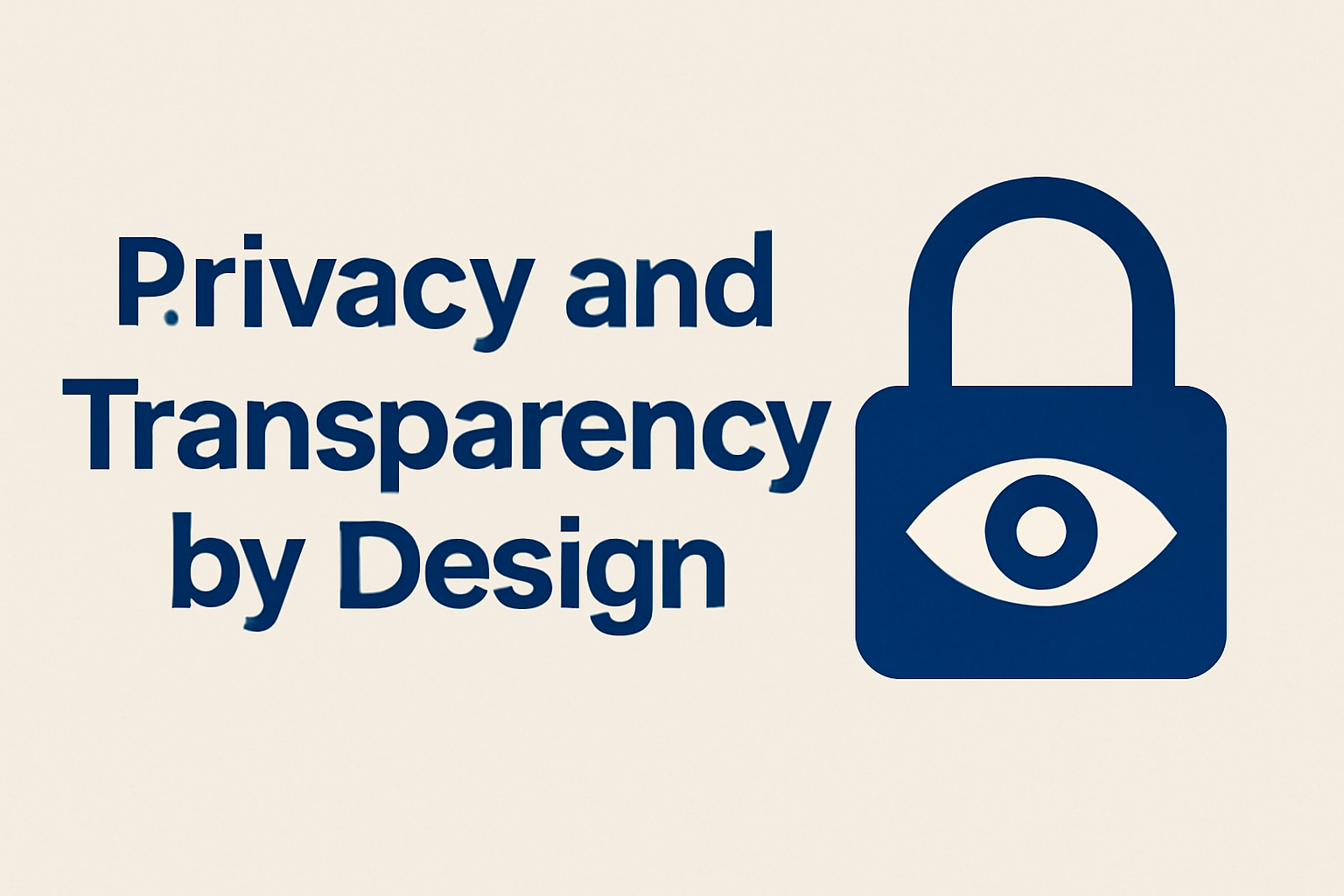 An illustration symbolizing privacy and transparency in design, featuring a padlock with an eye symbol.