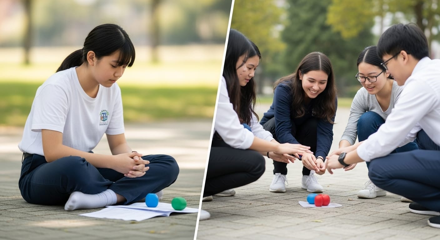 "Students engaging in both solo and team-based Gimkit challenges, learning about different work dynamics