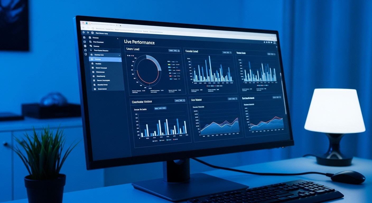 Graph showing server performance metrics on a Windows VPS during high user activity