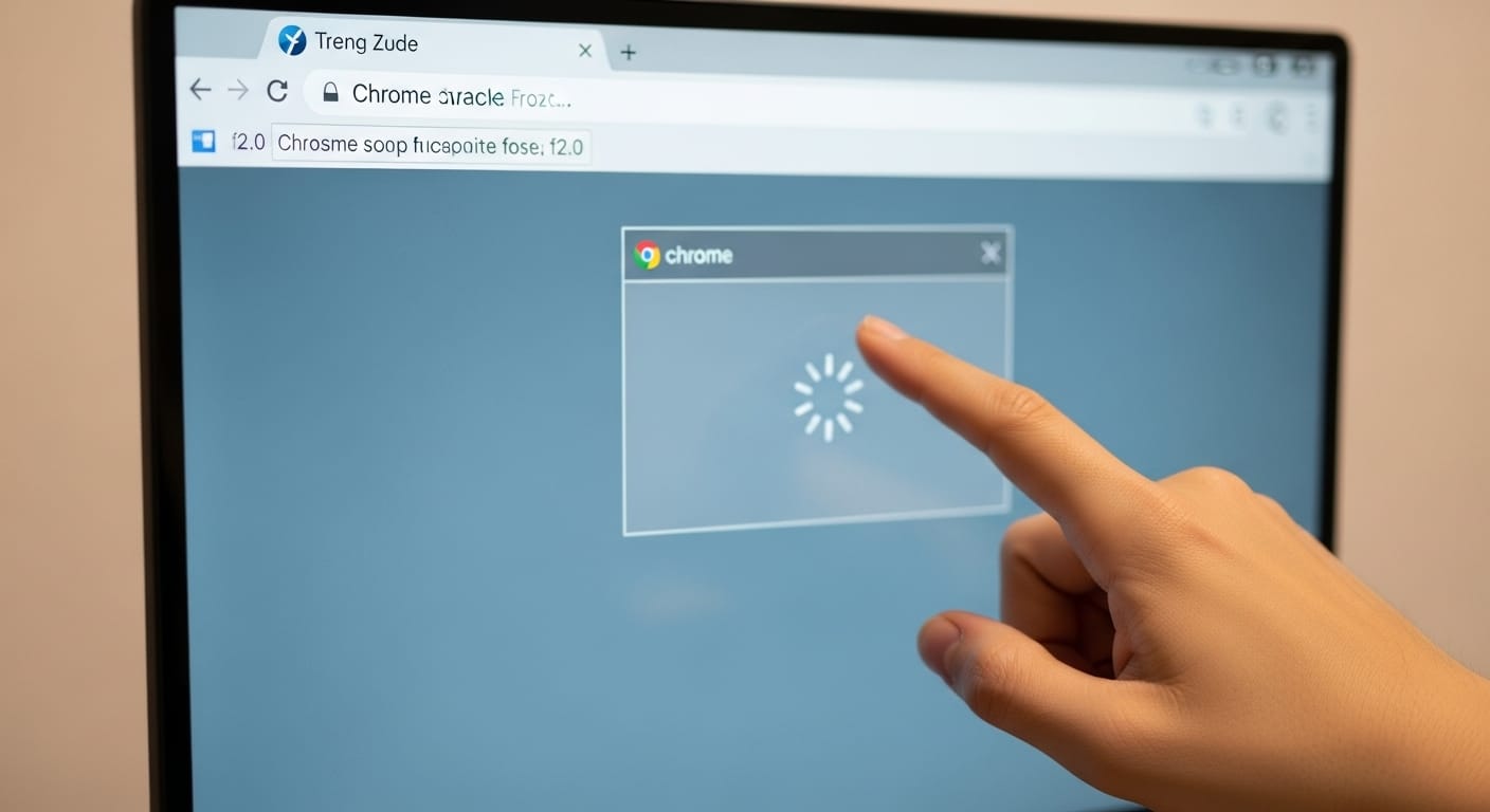 Person force-quitting a frozen tab on a Chromebook or restarting the device
