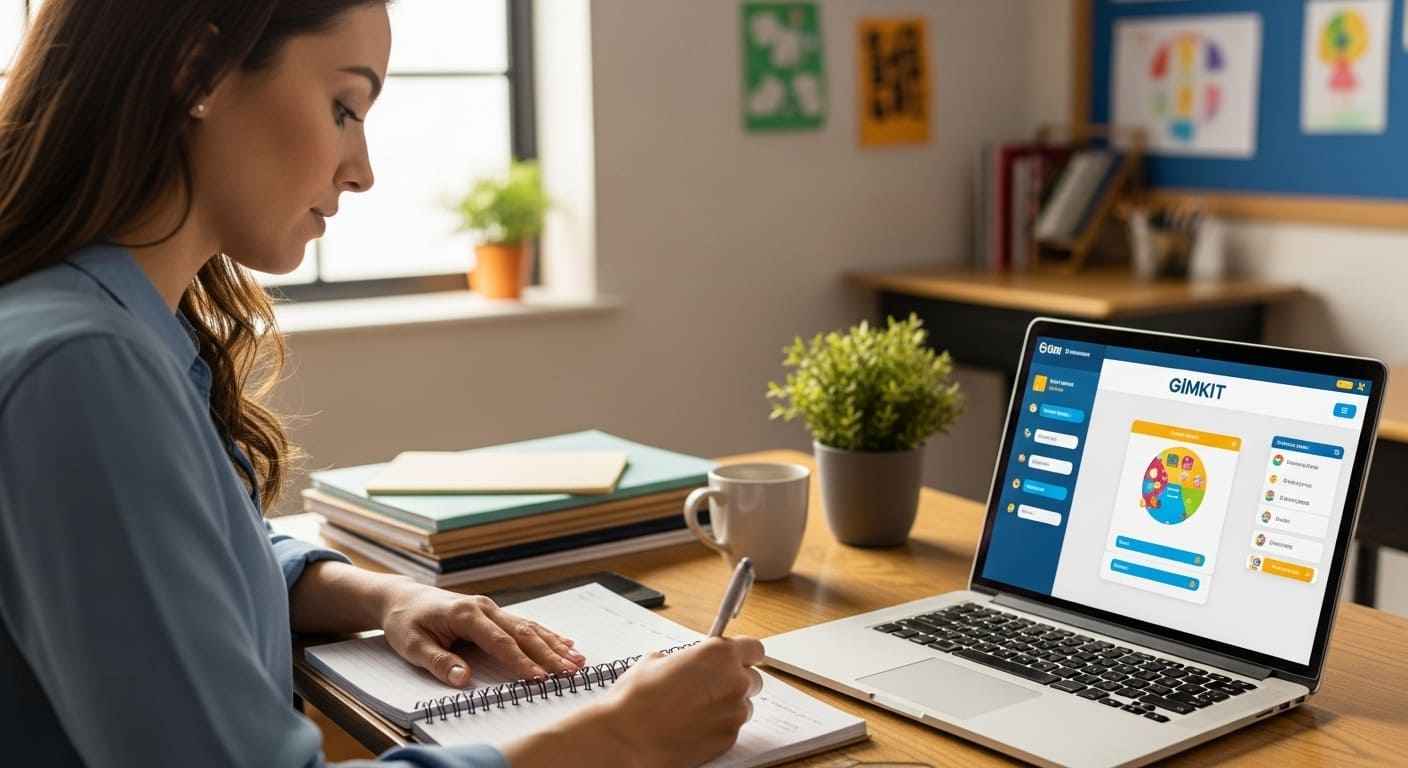 Teacher designing a lesson plan that integrates Gimkit strategically for targeted learning objectives.