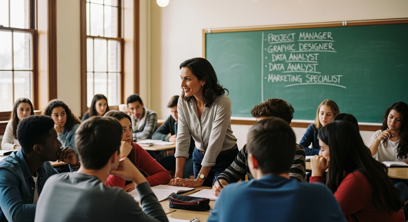 "Student engaging with career scenario videos and multimedia quiz content on a tablet during Gimkit session"