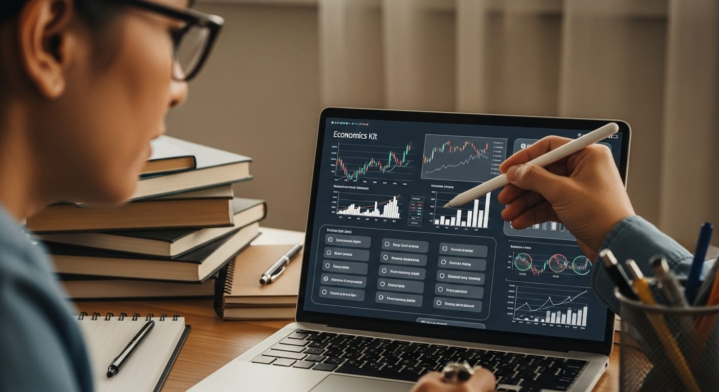 Teacher building interactive investment and economics question sets for students