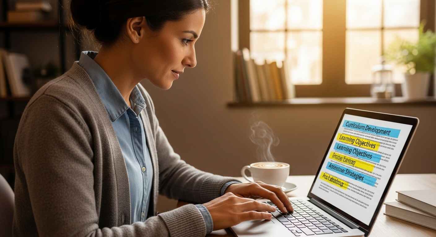 Teacher adding metadata and keywords in a kit description to improve search visibility in educational platforms.