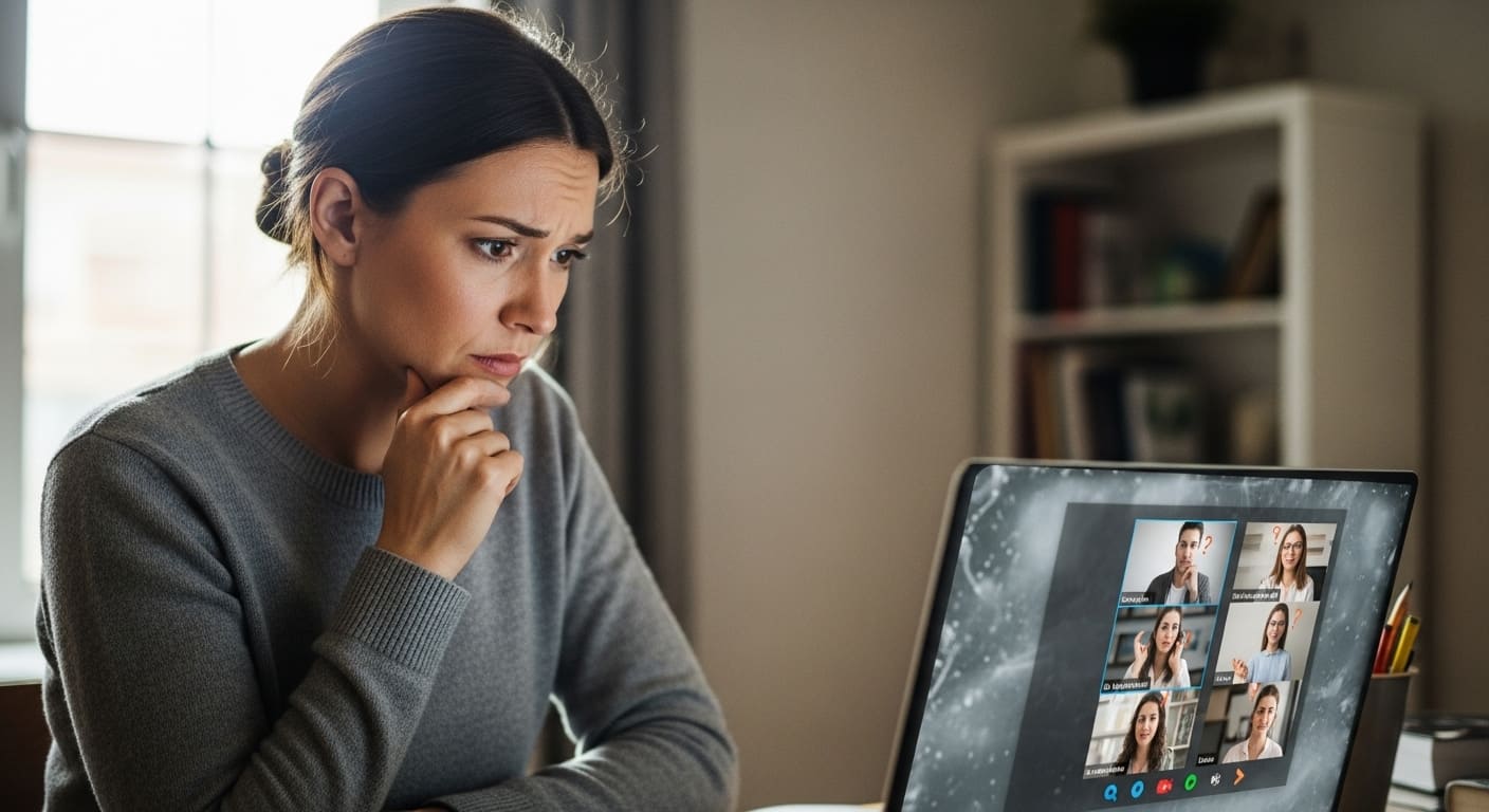 Teacher and students experiencing screen-sharing problems during an online Gimkit class on Zoom.