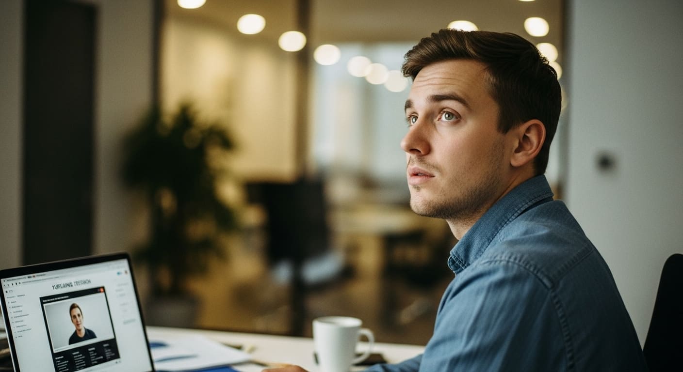 Sales professional losing focus during a long online training session, showing the challenge of engagement and retention in sales enablement.