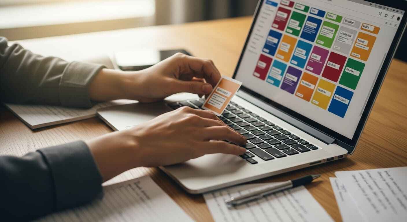 “Professional studying on smartphone while commuting with earphones in