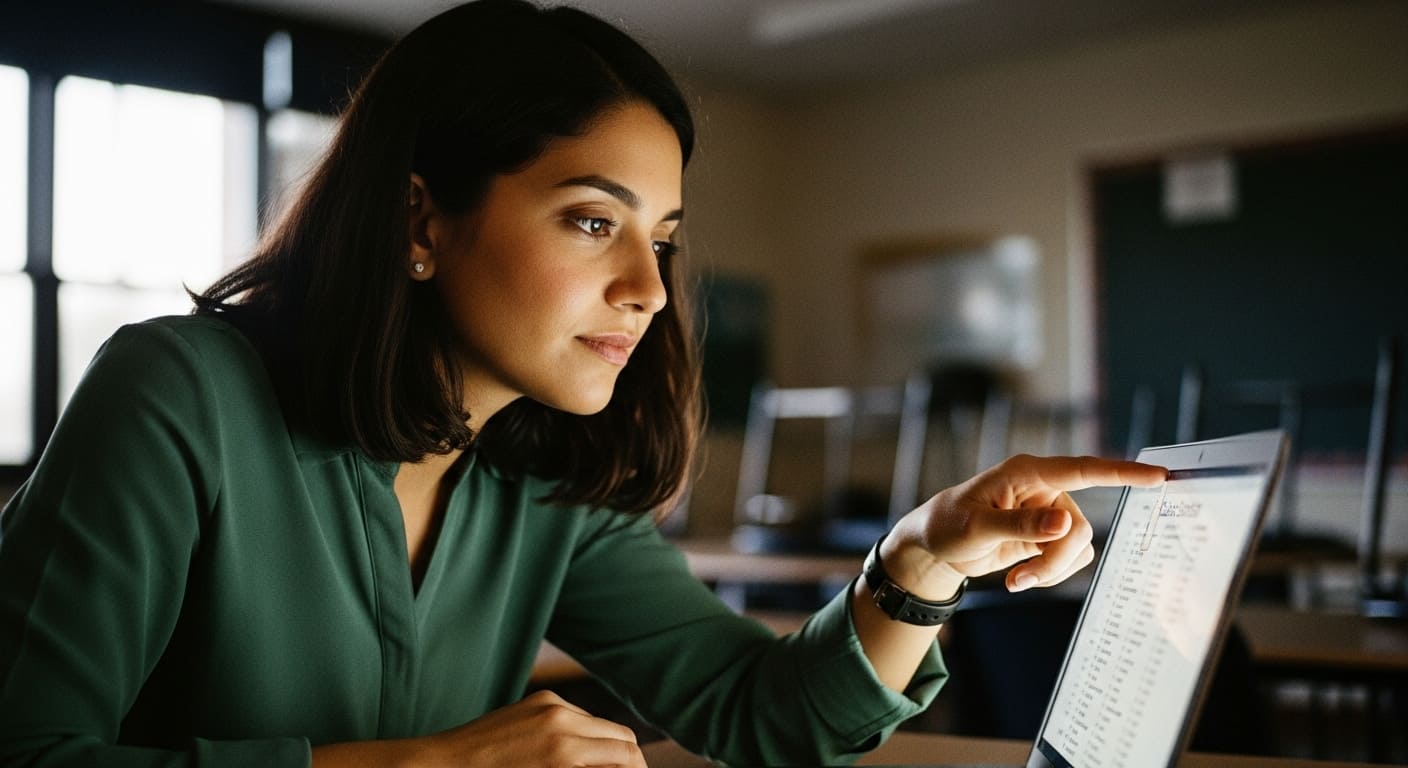Teacher removing one student entry from a digital class roster on a laptop.