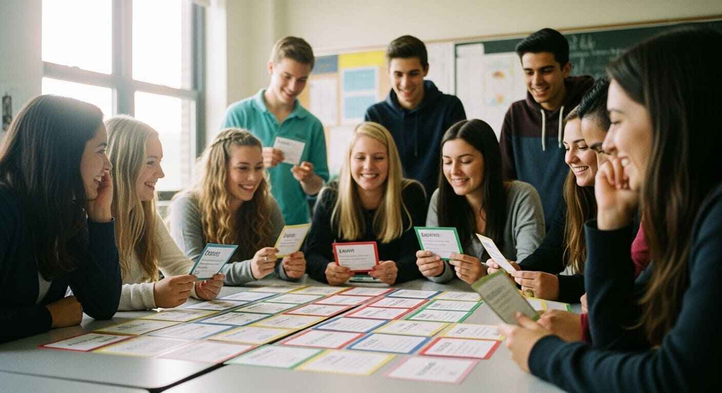 Students reflecting on the year’s learning while engaging in a celebratory classroom review activity.