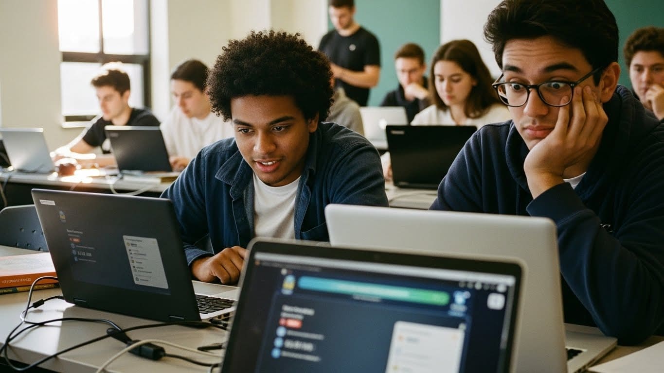 “A classroom view showing students earning points and feedback during a digital learning game.”