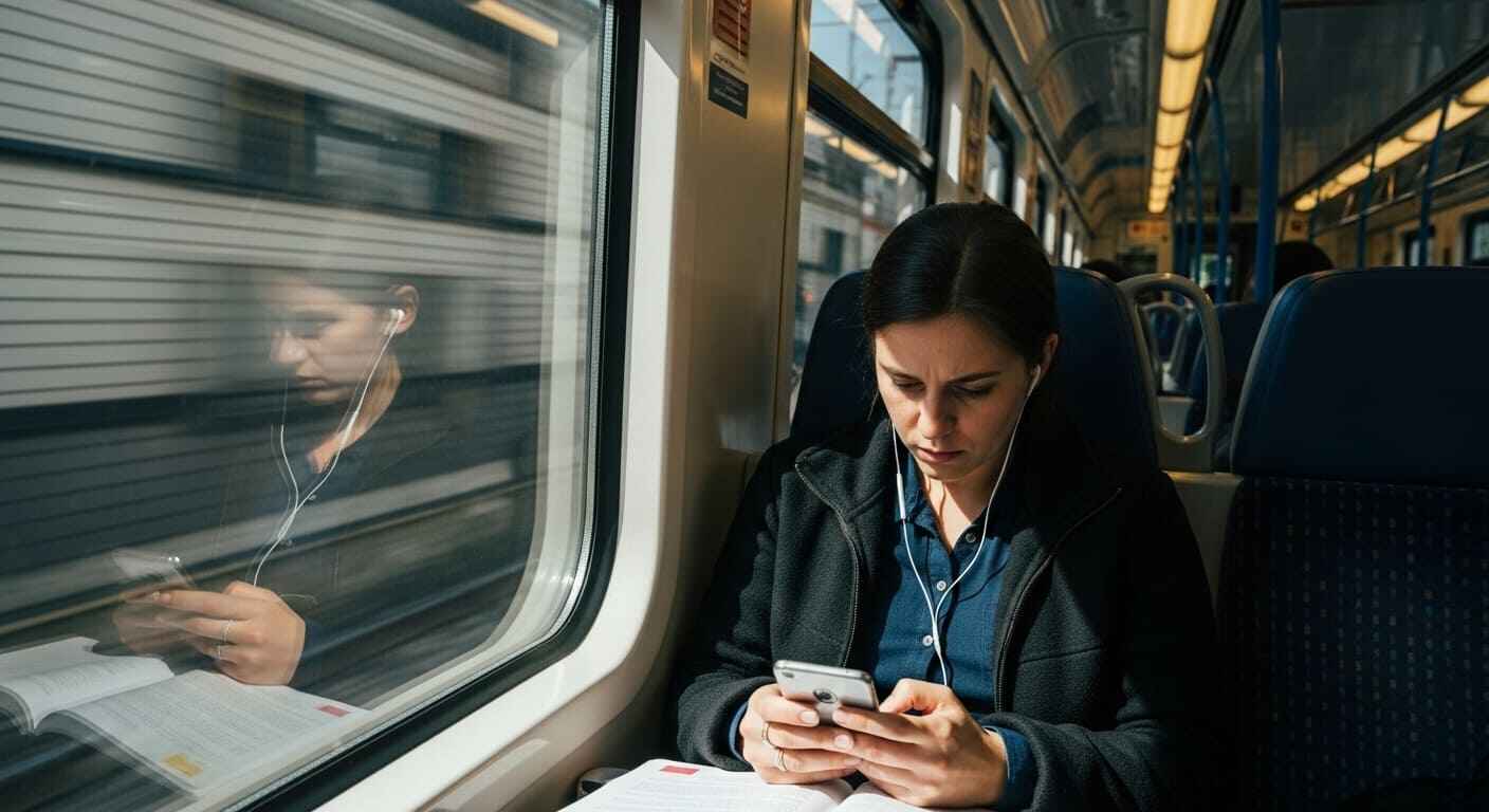 Dashboard view on laptop screen showing learning analytics and progress charts.